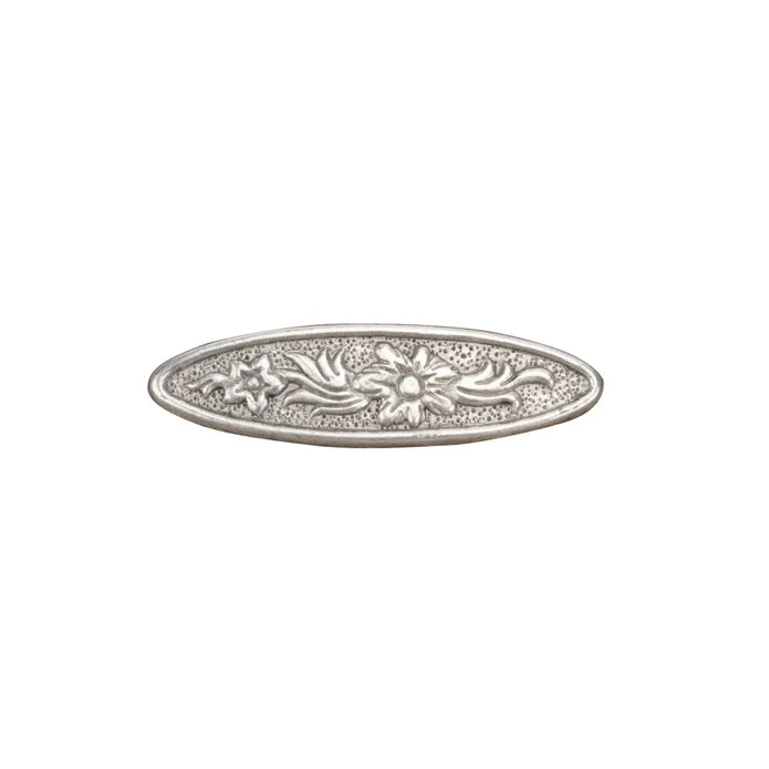 Oval Floral Decorative Rivet Back Concho, AS