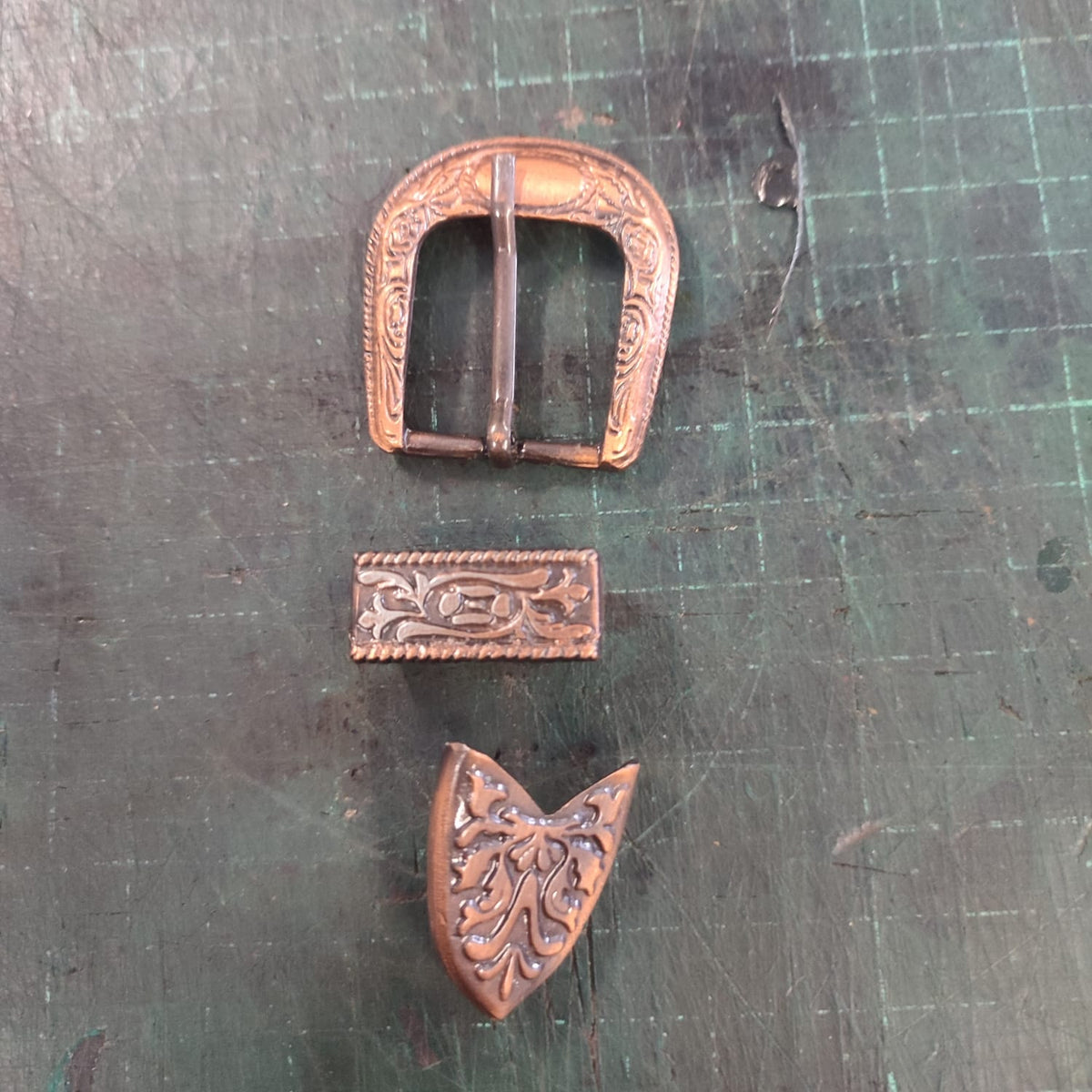 Copper plated cowboy buckle