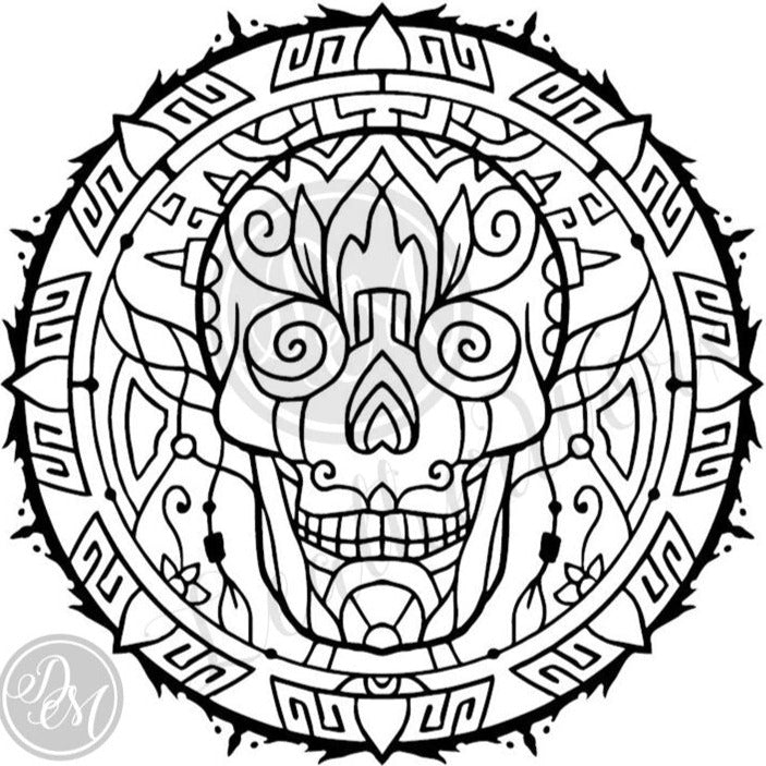 Embossing Block - 261 Mandala (Sugar Skull) - 80mm