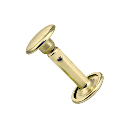 9mm Double Cap Rivet - Solid Brass (50)