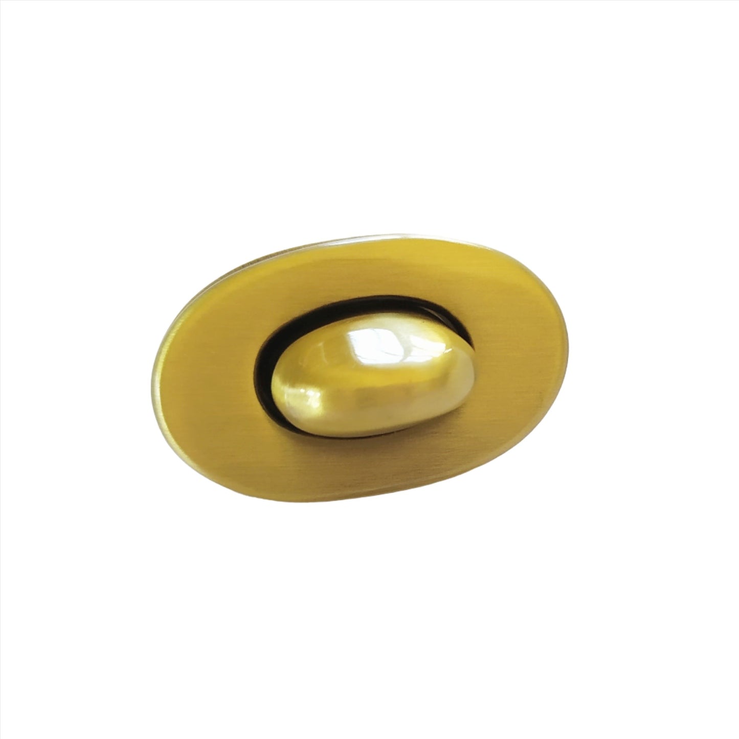 Small Oval Senatori Turn Button - Antique Brass