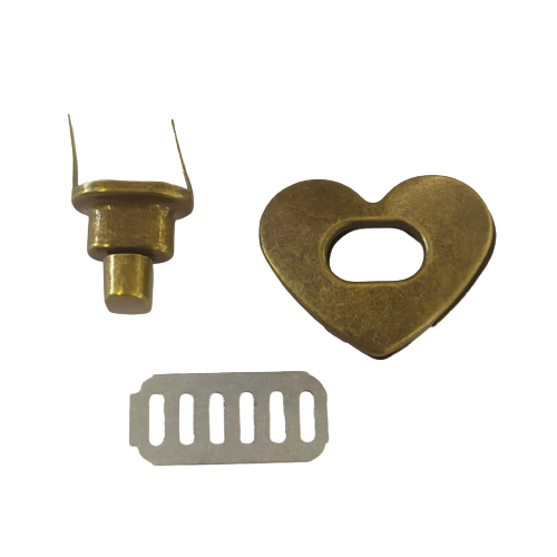 Heart Closure - Antique Brass