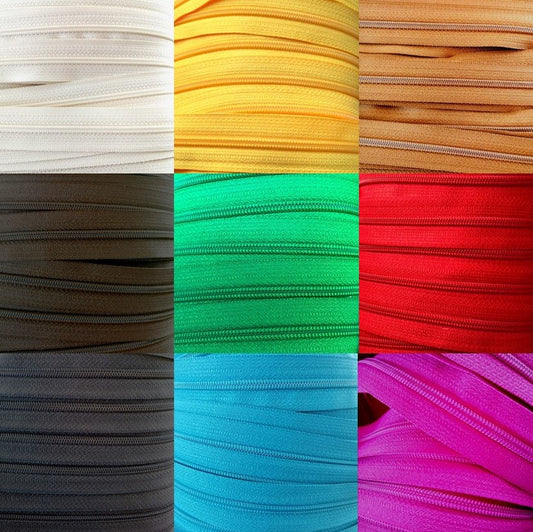 YKK Coil Zip Chain - 3mm Coil (Various Colours)