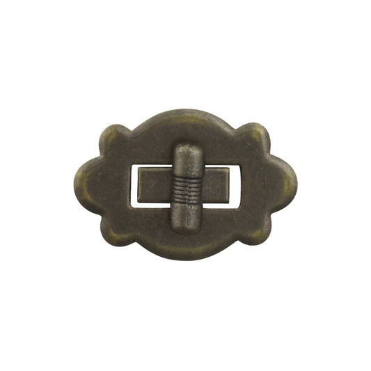Scalloped Turn Lock - Antique Brass
