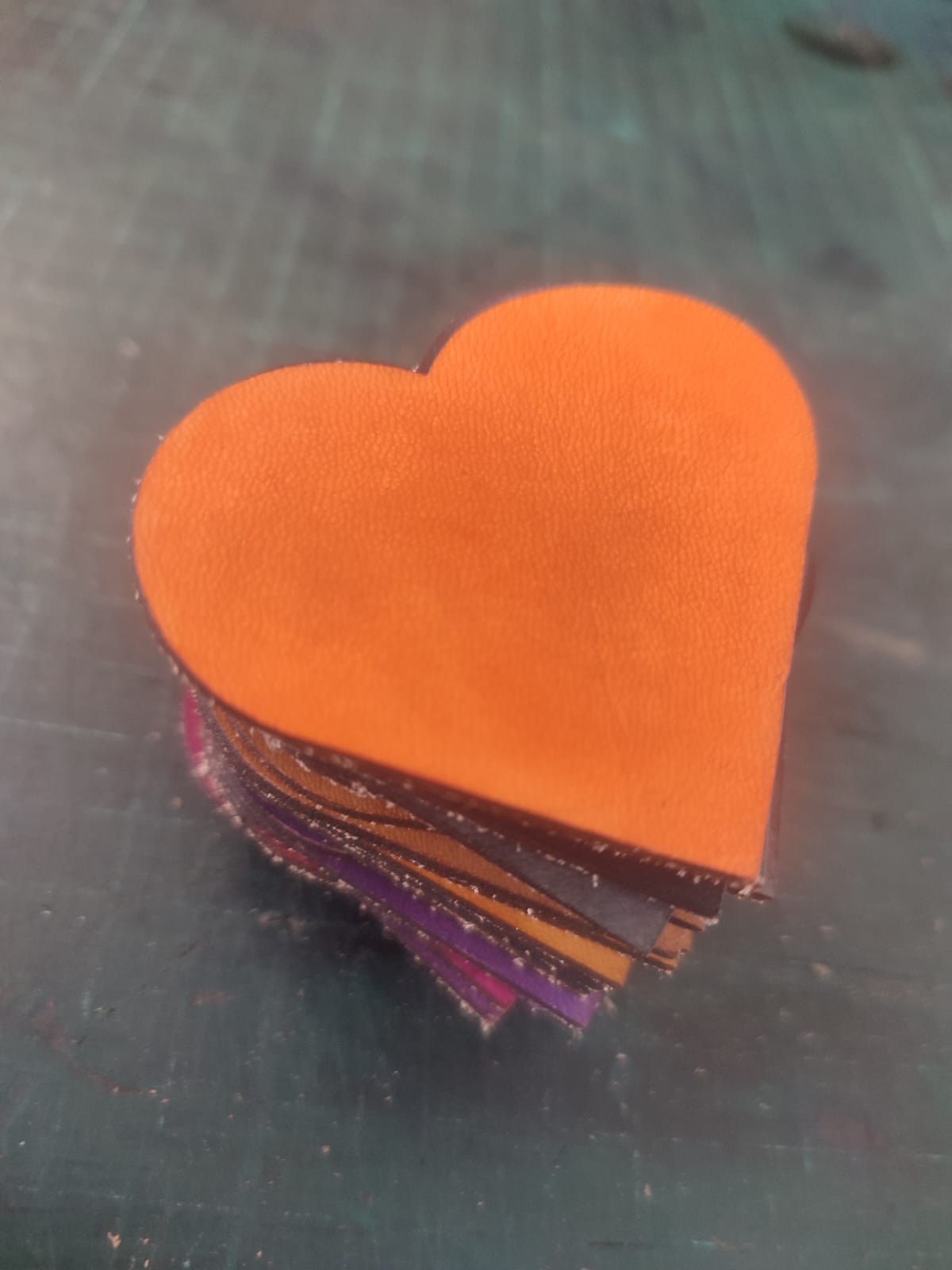 30 hand dyed veg tanned leather hearts - various colours