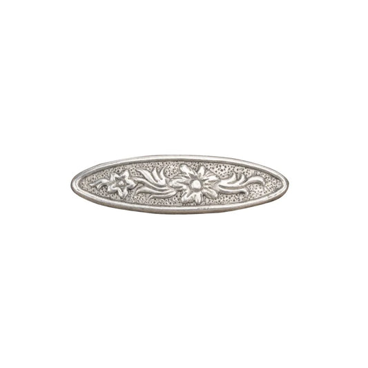 Oval Floral Decorative Rivet Back Concho, AS
