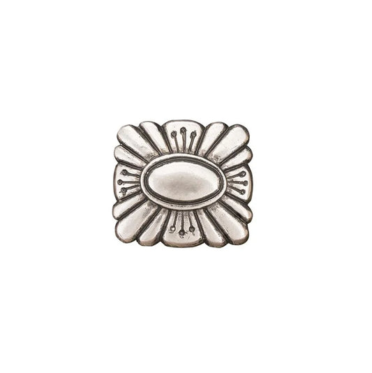 Southwest Decorative Rivet Back Conchos, AS, Floral Rectangle