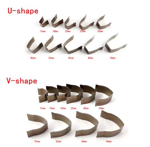 10 Piece Belt Strap End Blades U- Shape