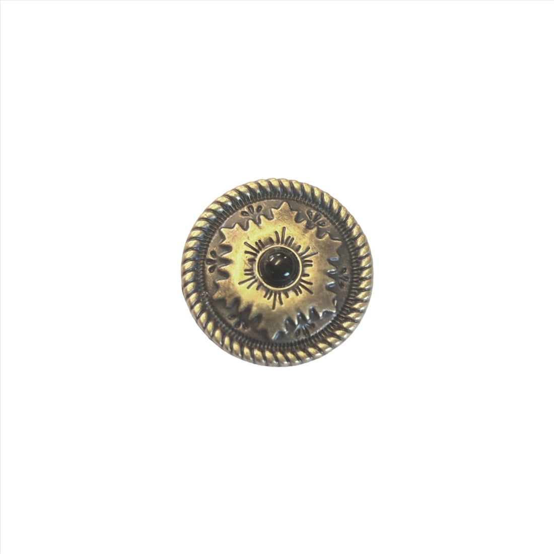 25mm Black Stone Rope Edge Concho - Antique Brass – DMLeatherworx Pty Ltd