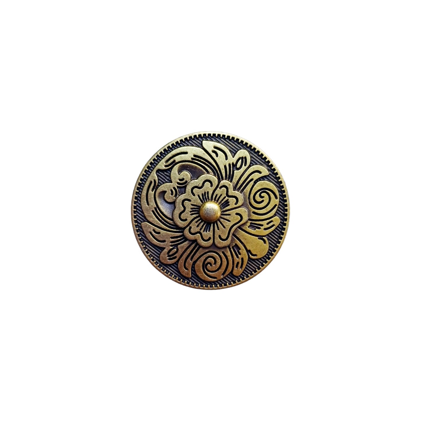 30mm Flower Concho - Antique Brass