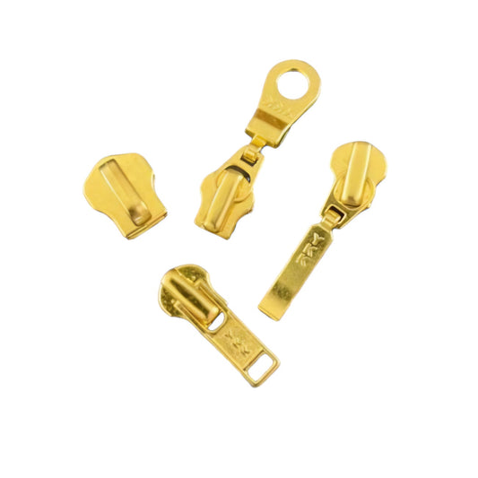 YKK Gold Zip Slider (Various Sizes & Styles)