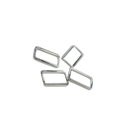 25mm Flat Rectangle Loop - Nickel (Pack of 4)