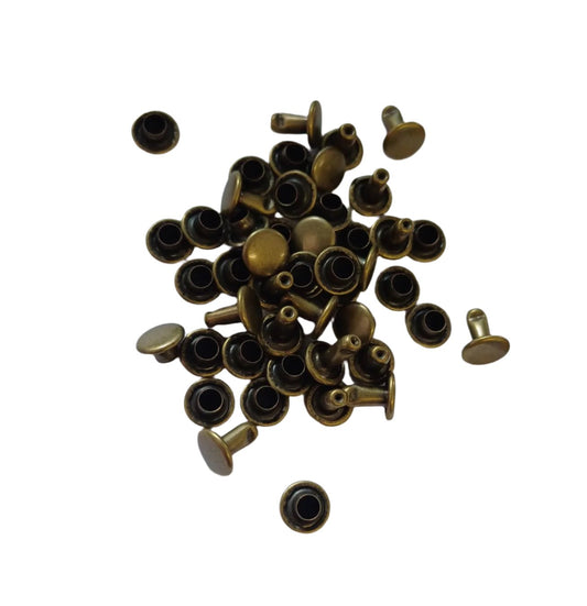 7mm Double Cap Rivet - Antique Brass (100)