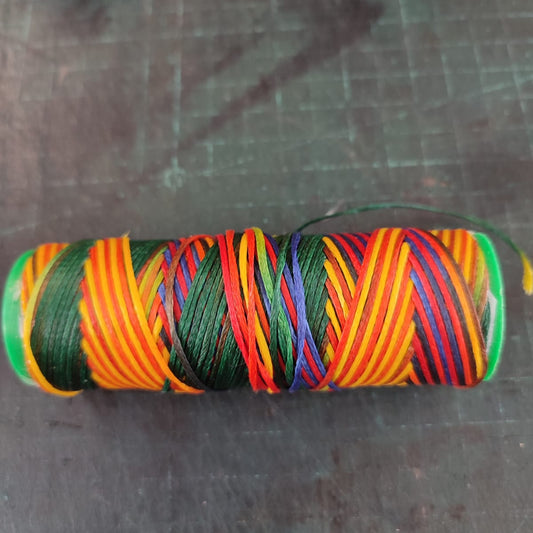 Multi - coloured waxed thread