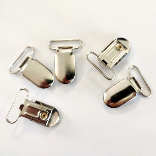 25mm Suspender Clips - Nickel (Pack of 5)