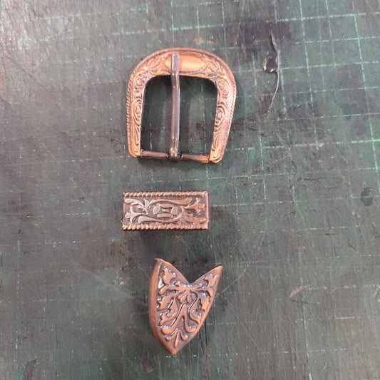 Copper plated cowboy buckle
