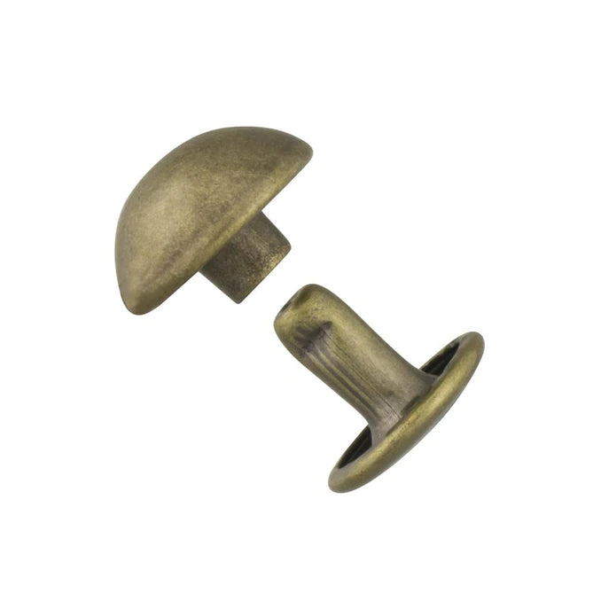 Double Cap Dome Rivets - Pack of 50 (Various Colours & Sizes)