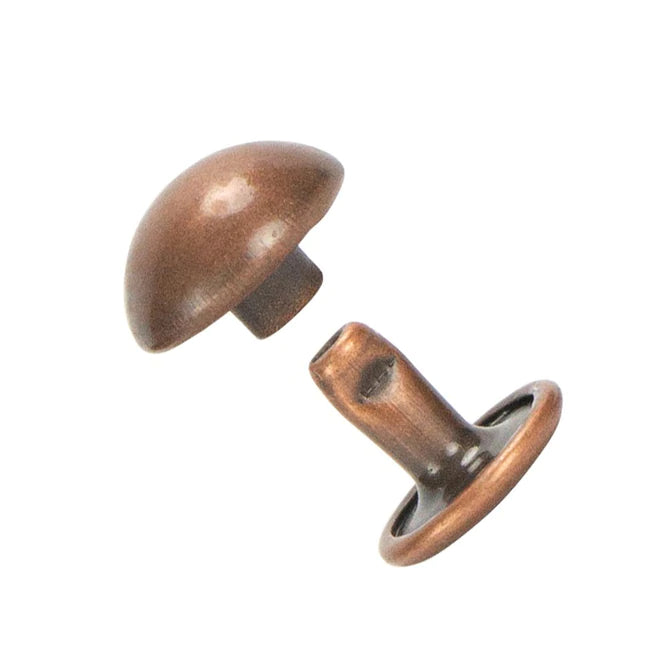 Double Cap Dome Rivets - Pack of 50 (Various Colours & Sizes)