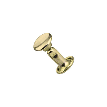 7mm Double Cap Rivets - Solid Brass (20)