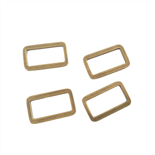 25mm Flat Rectangle Loop - Antique Brass (Pack of 4)