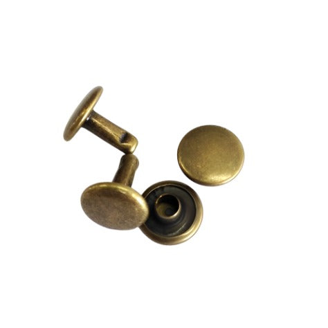 9mm Rivet Double Cap - Antique Brass (100)