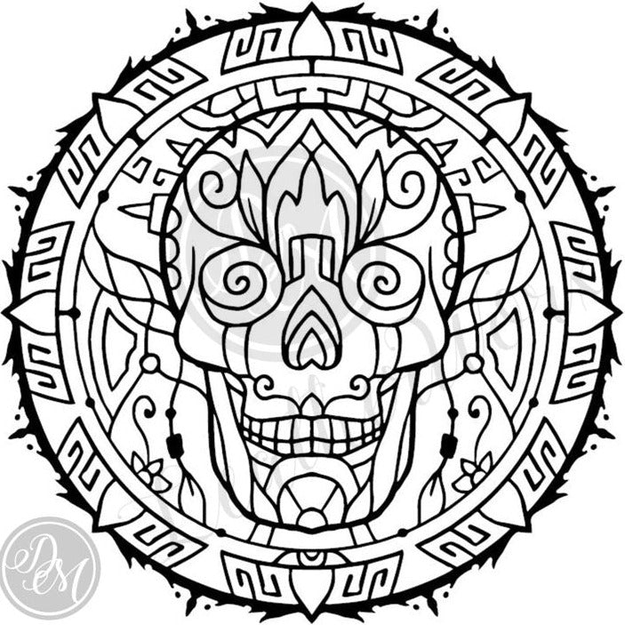 Embossing Block  -  261 Mandala (Sugar Skull) - 110 mm