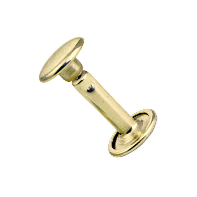 9mm Double Cap Rivet - Solid Brass (50)