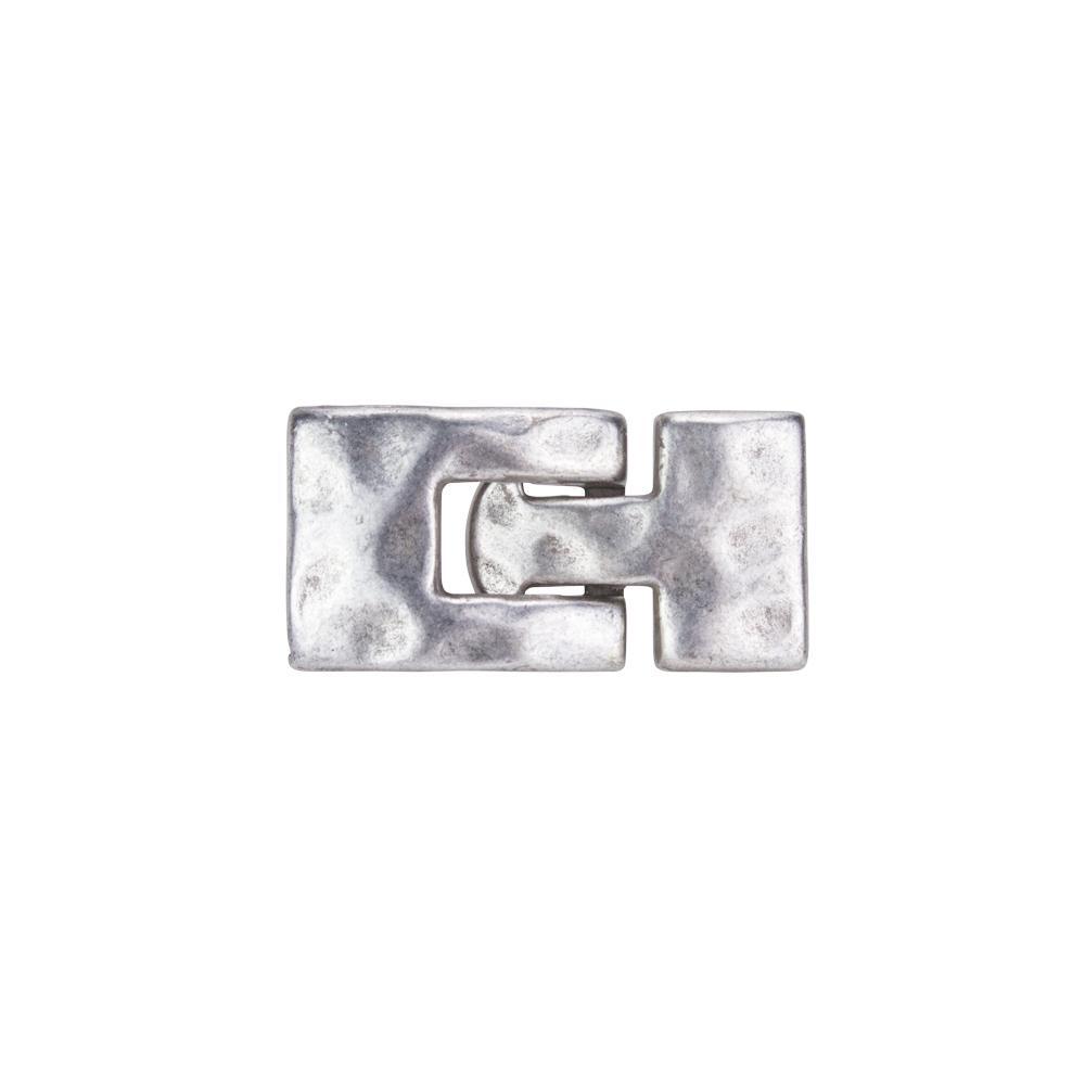 Hammered Bracelet Clasps - T Hook  / Antique Silver