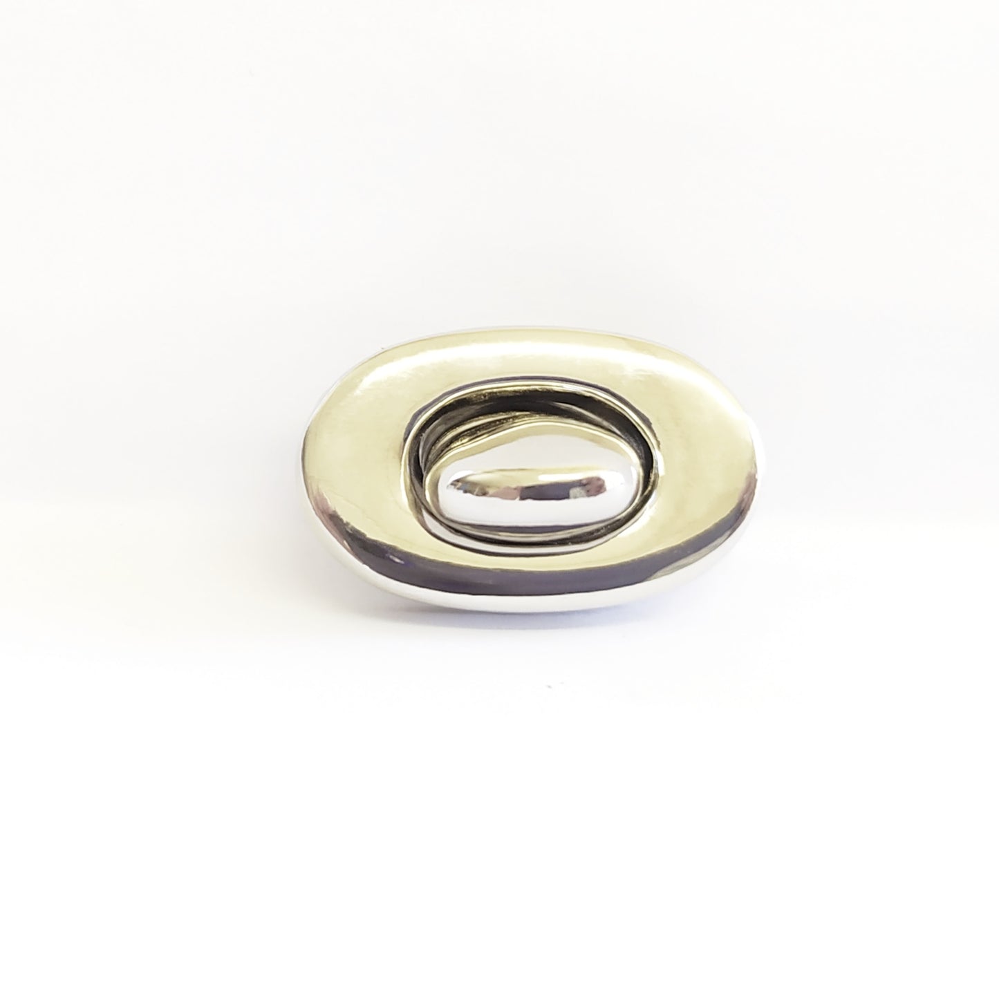 Small Oval Senatori Turn Button - Nickel