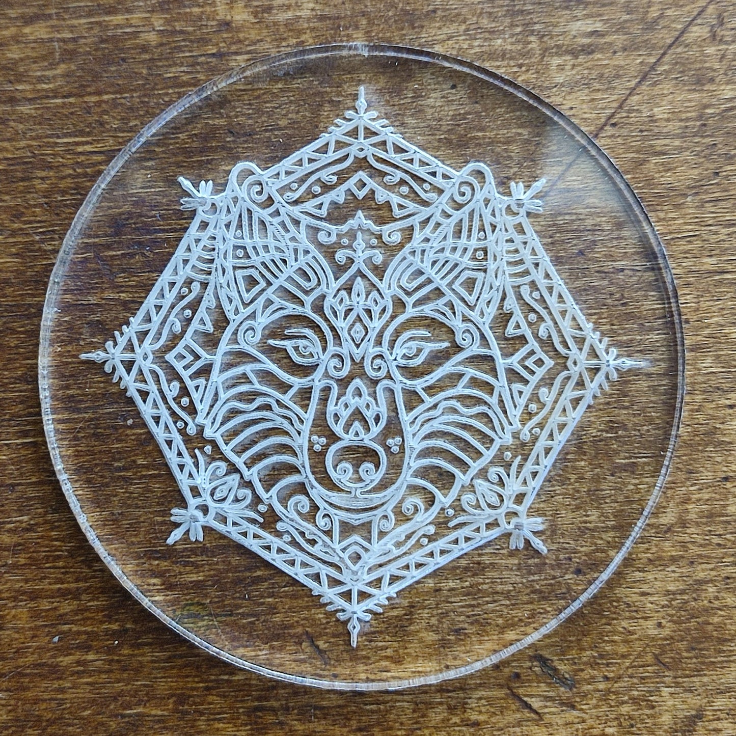 Embossing Block  -  Mandala Wolf - 80 mm