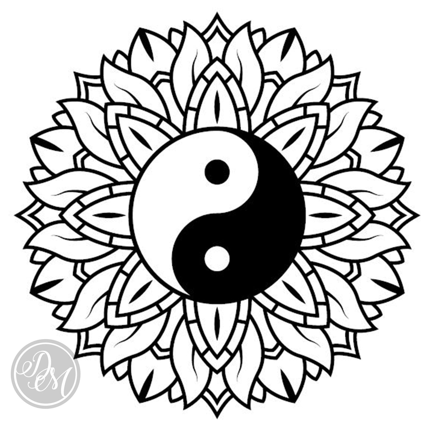 Embossing Block  -  987 Mandala (Ying Yang Sunflower)