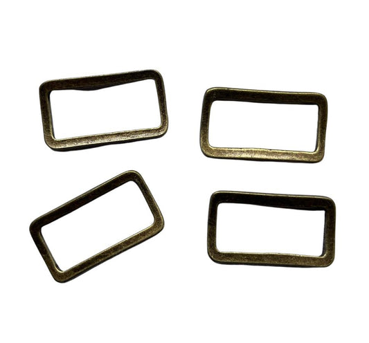 30mm Flat Rectangle Loop - Antique Brass (Pack of 4)
